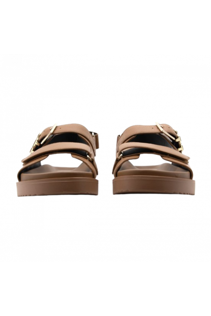 TOMMY HILFIGER - TH HARDWARE LEATHER SPORTY SANDAL BROWN