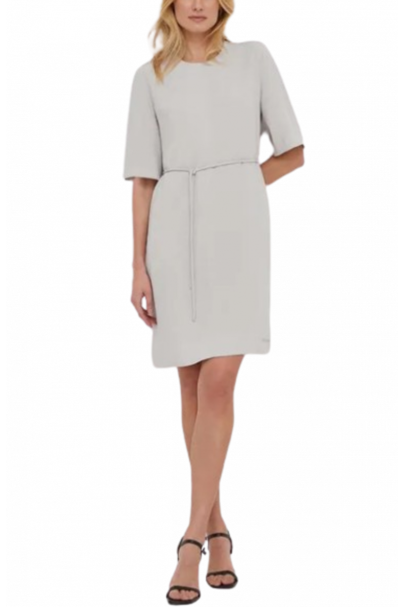 CALVIN KLEIN STRUCTURE TWILL MINI SHIFT DRESS - CK GREY - PP4