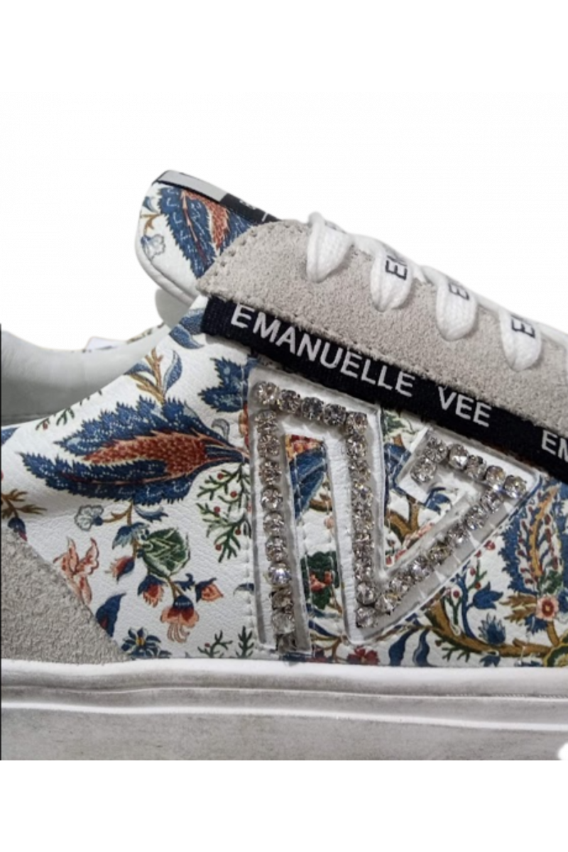 EMANUELLE VEE SNEAKER ALLACCIATA PELLE P100 COMBI MULTI WHITE