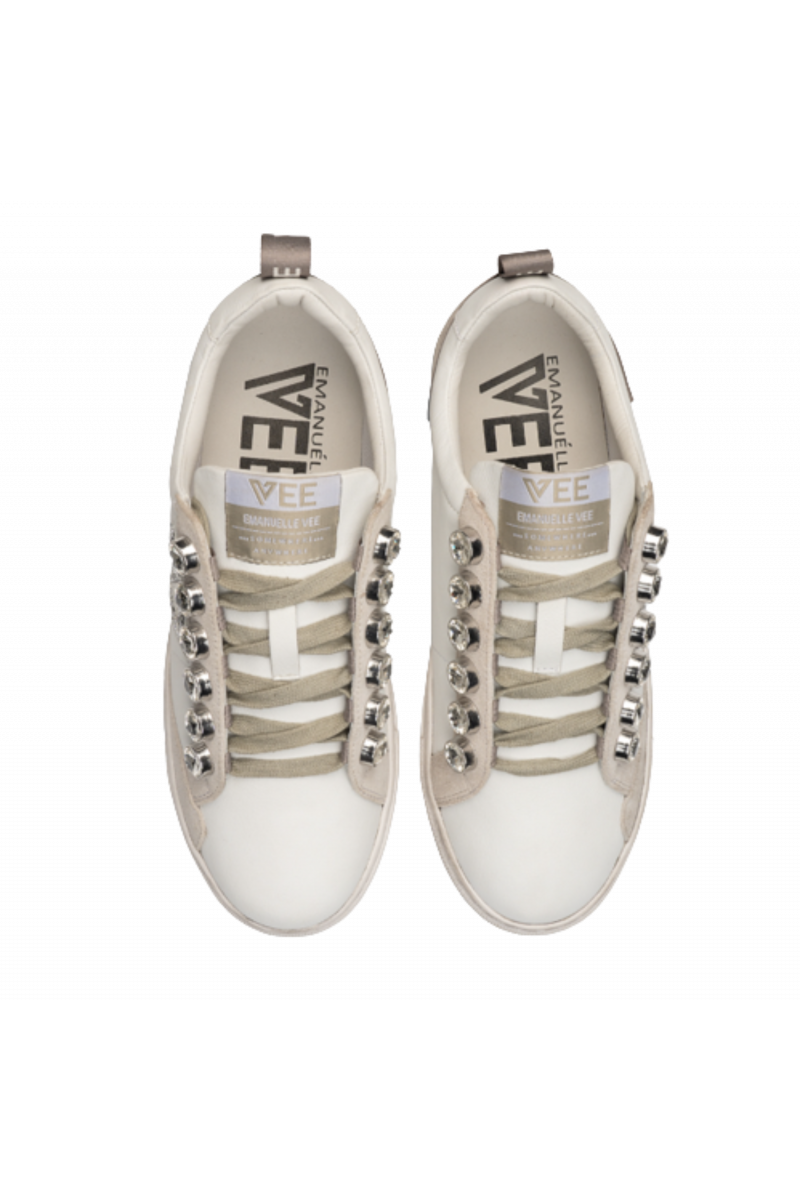 EMANUELLE VEE SNEAKER ALLACCIATA PELLE P100 COMBI WHITE