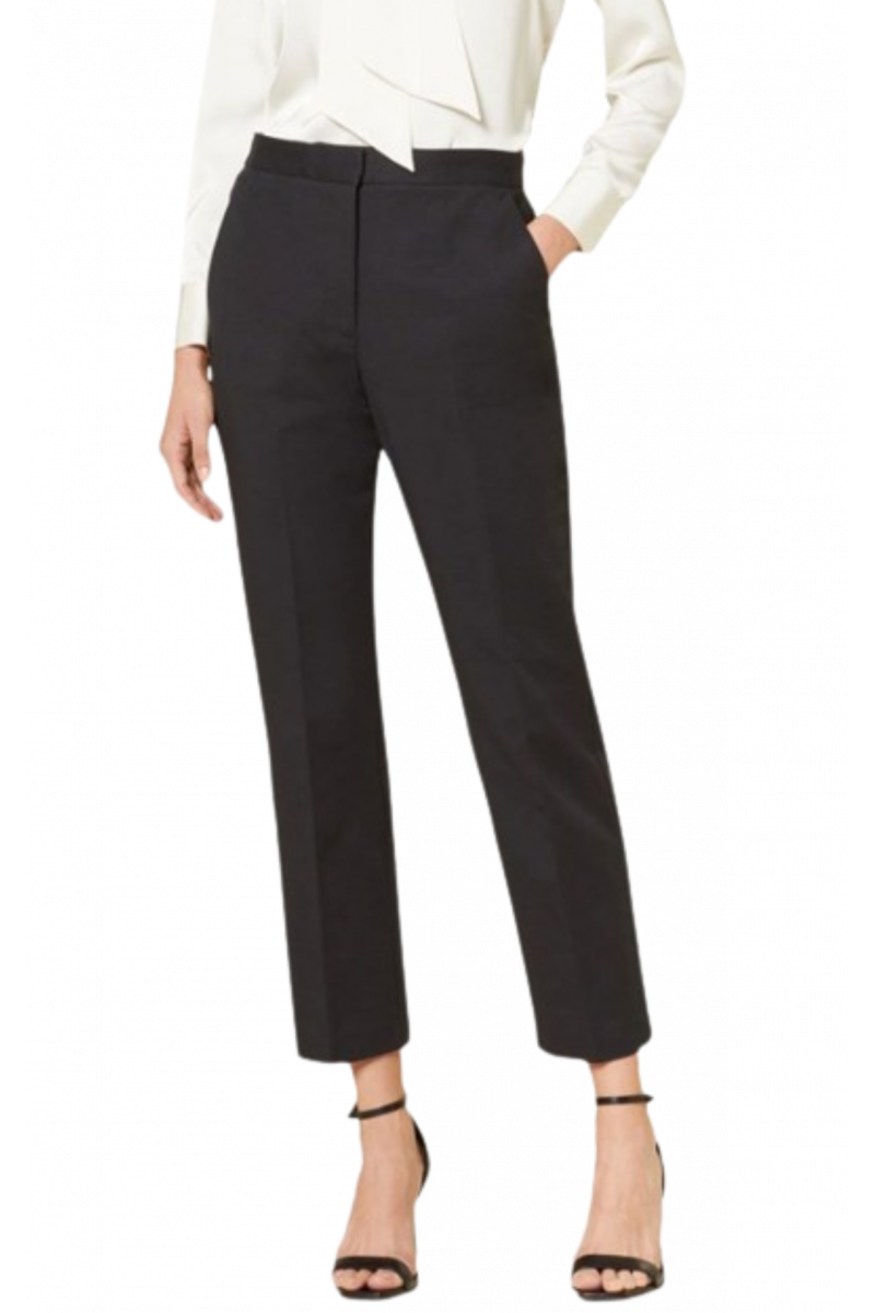 CALVIN KLEIN COTTON STRETCH SLIM TAPERED PANT - CK BLACK - BEH