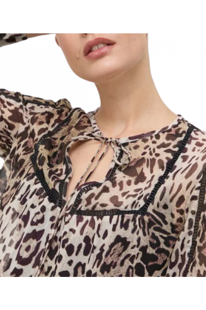 GUESS LS BRIGIDA TOP LEOPARD