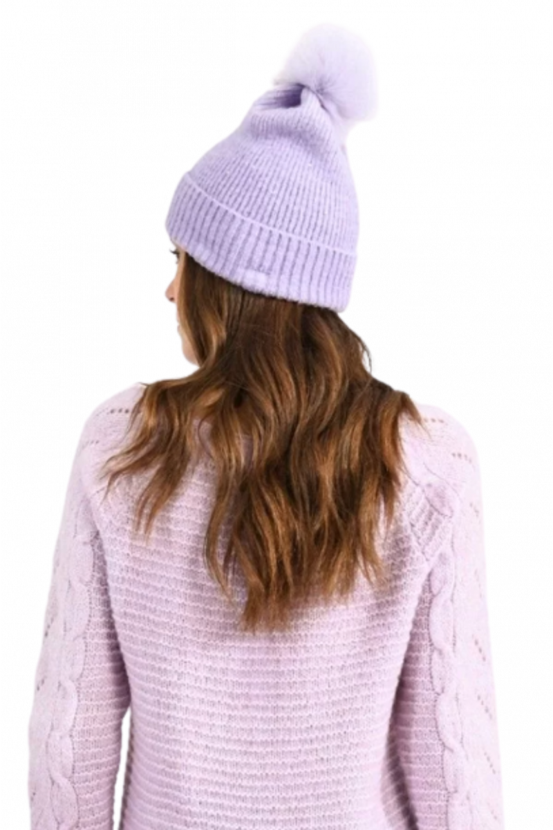 MOLLY BRACKEN LADIES KNITTED HAT - B259 MAUVE FRANCE