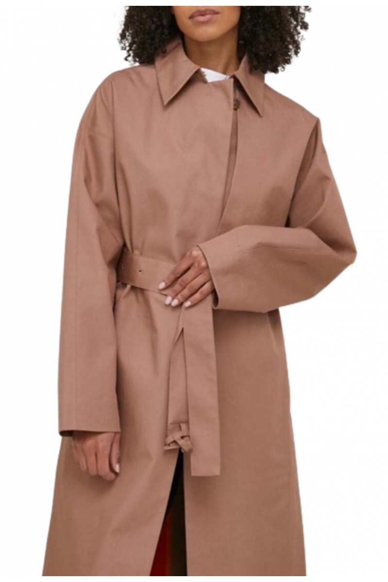 CALVIN KLEIN BONDED COTTON TRENCH COAT - TAUPE - 0JG