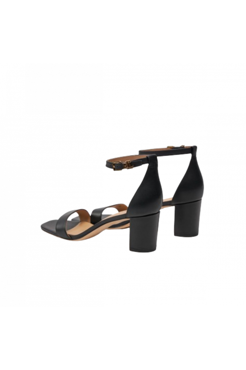 RALPH LAUREN - LOGAN SANDAL HEEL SANDAL BLACK