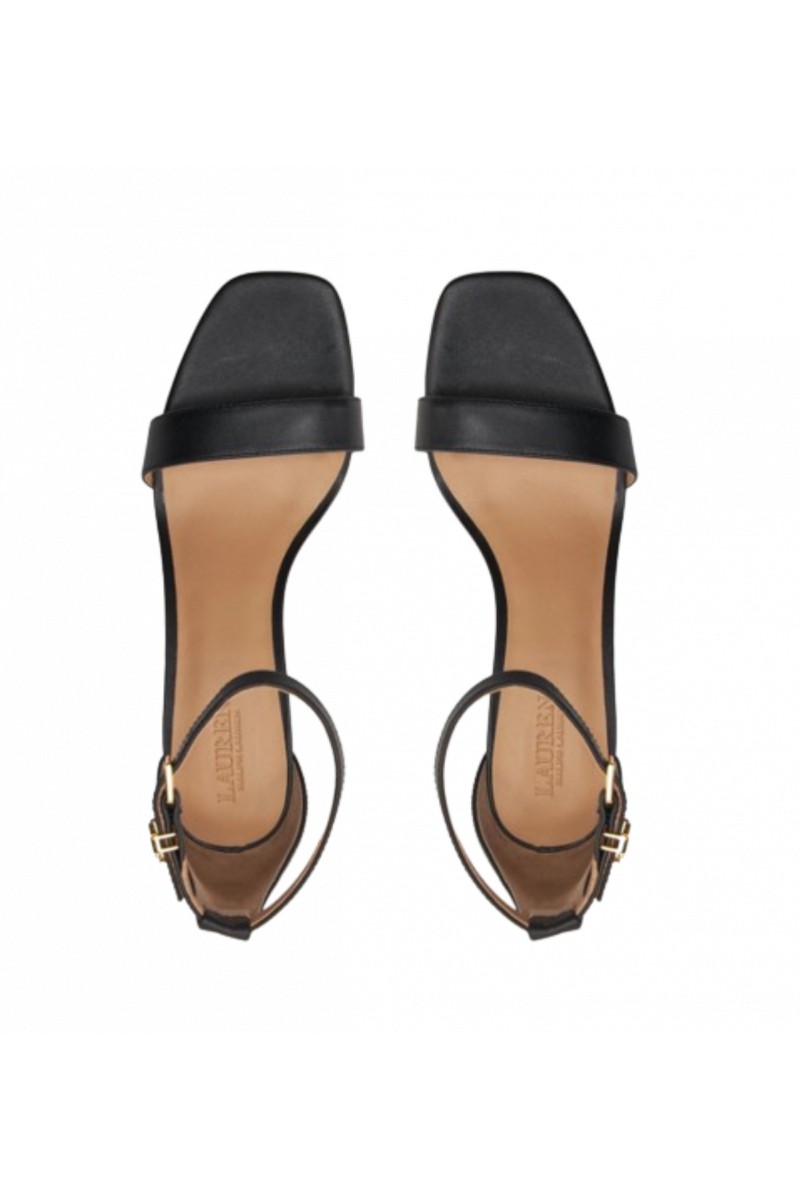 RALPH LAUREN - LOGAN SANDAL HEEL SANDAL BLACK