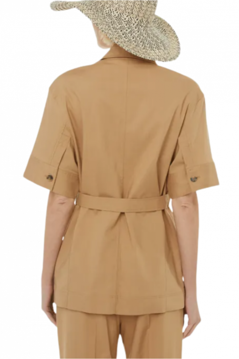 CALVIN KLEIN SOFT TAILORED TENCEL LONG SHIRT - TIMELESS CAMEL GV7