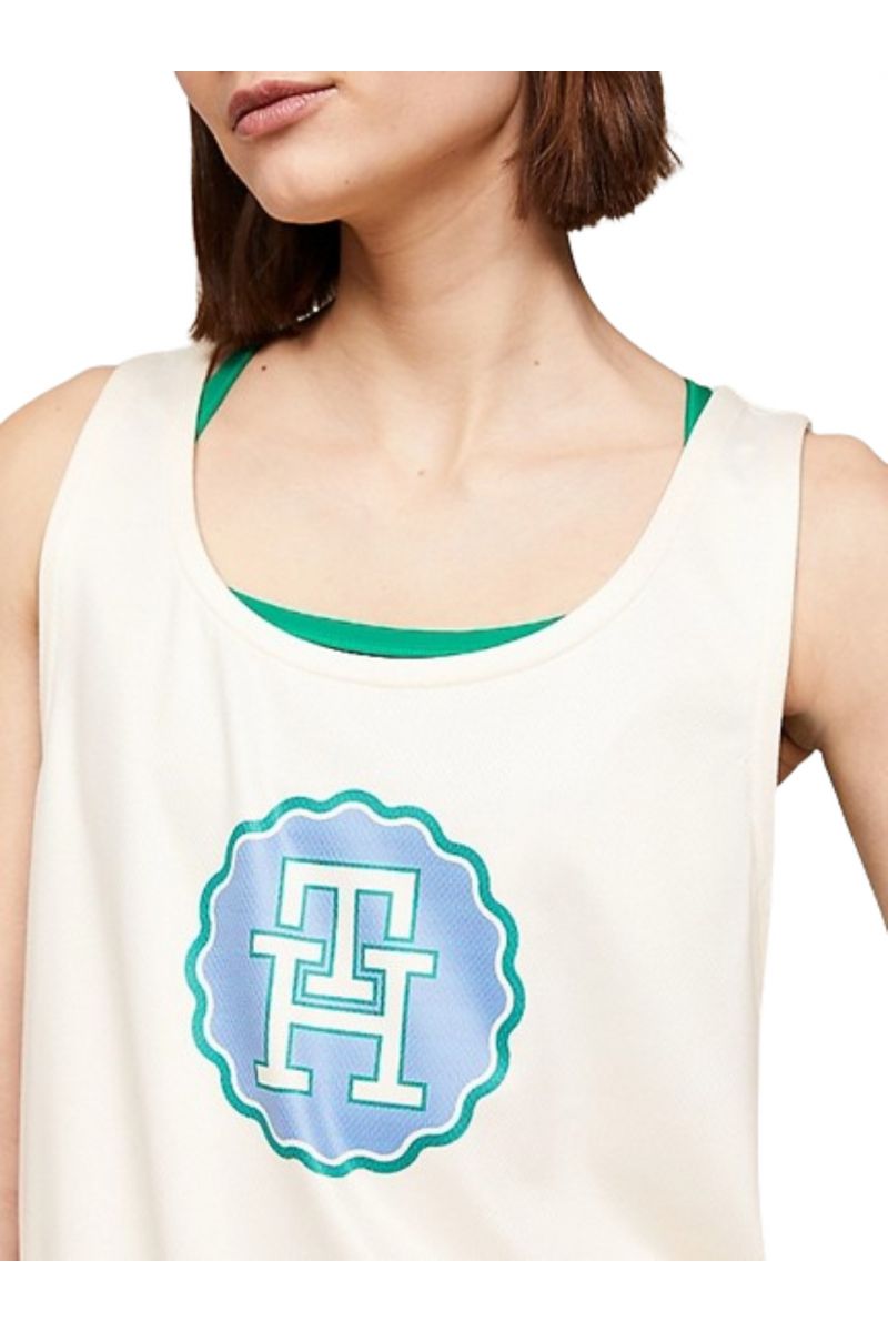 TOMMY HILFIGER SMD MESH RELAXED TANK - TH CALICO AEF