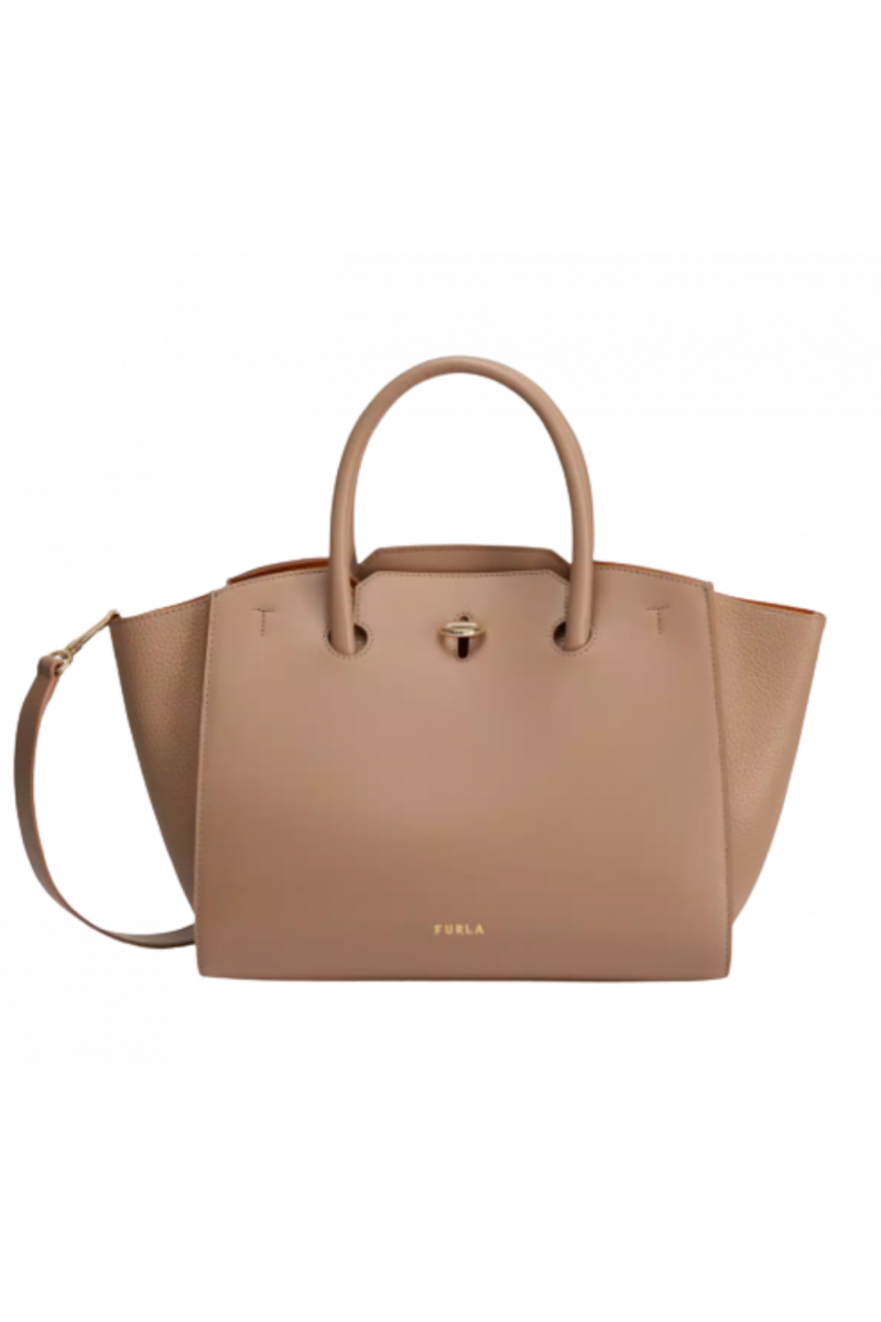 FURLA GENESI M TOTE - VITELLO ROMA+VITELLO ST.ERACLE ITALY GREIGE