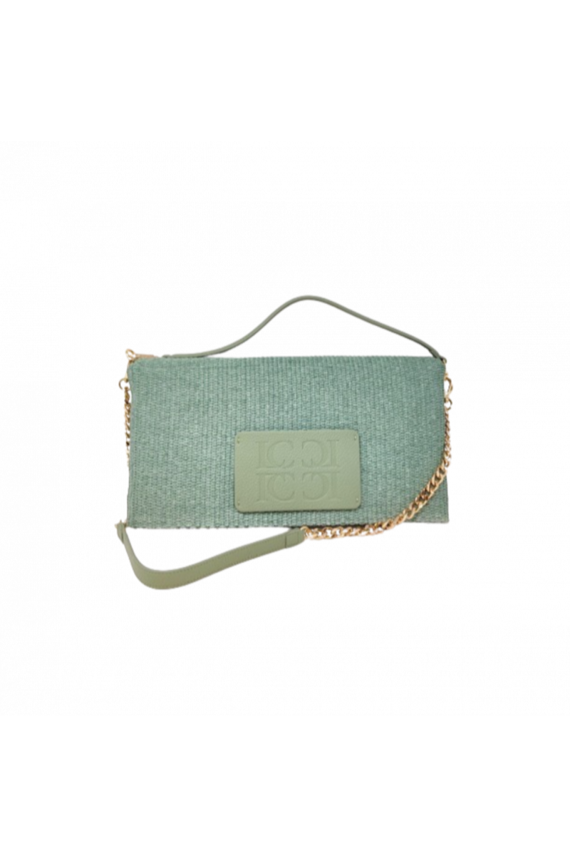 LA CARRIE - CARPET RIDE BIG HAND SHOPPER RAFFIA + SYNT GREEN