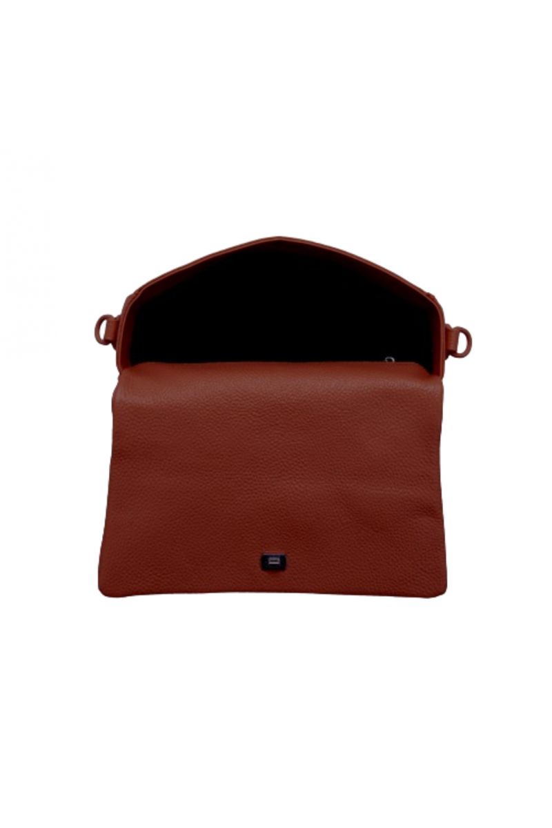 LA CARRIE - FRIVOLOUS M.STEPHY MED.HAND BAG TUMBLED LEATHER DARK BROWN
