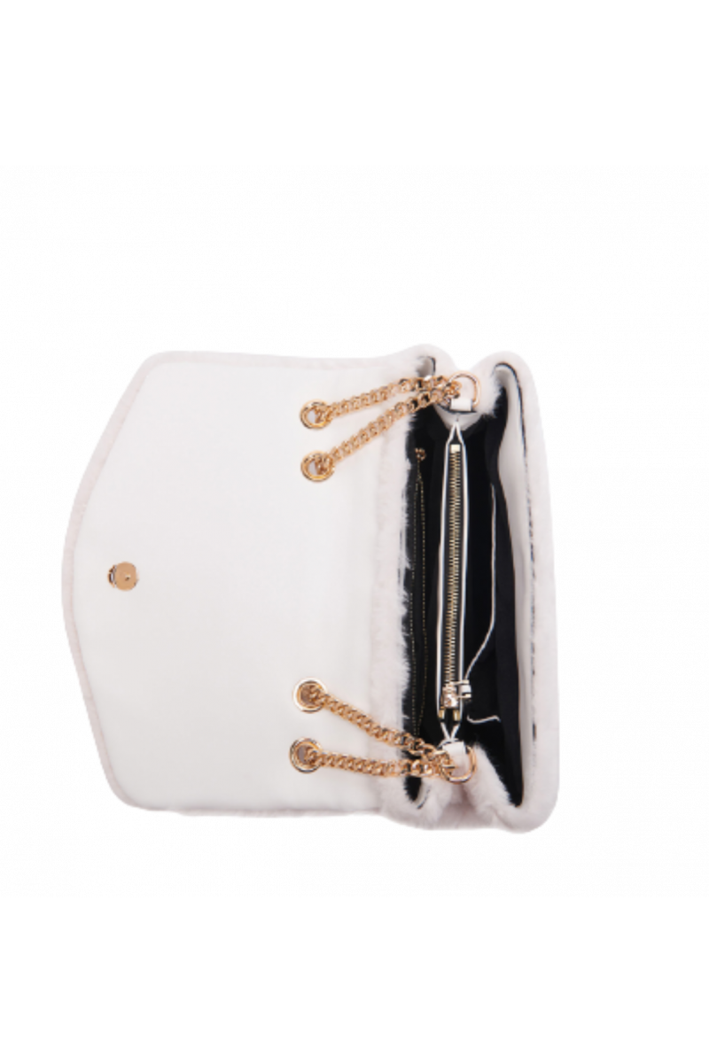 LA CARRIE FUR BOWLING BAG SYNTHETIC WHITE