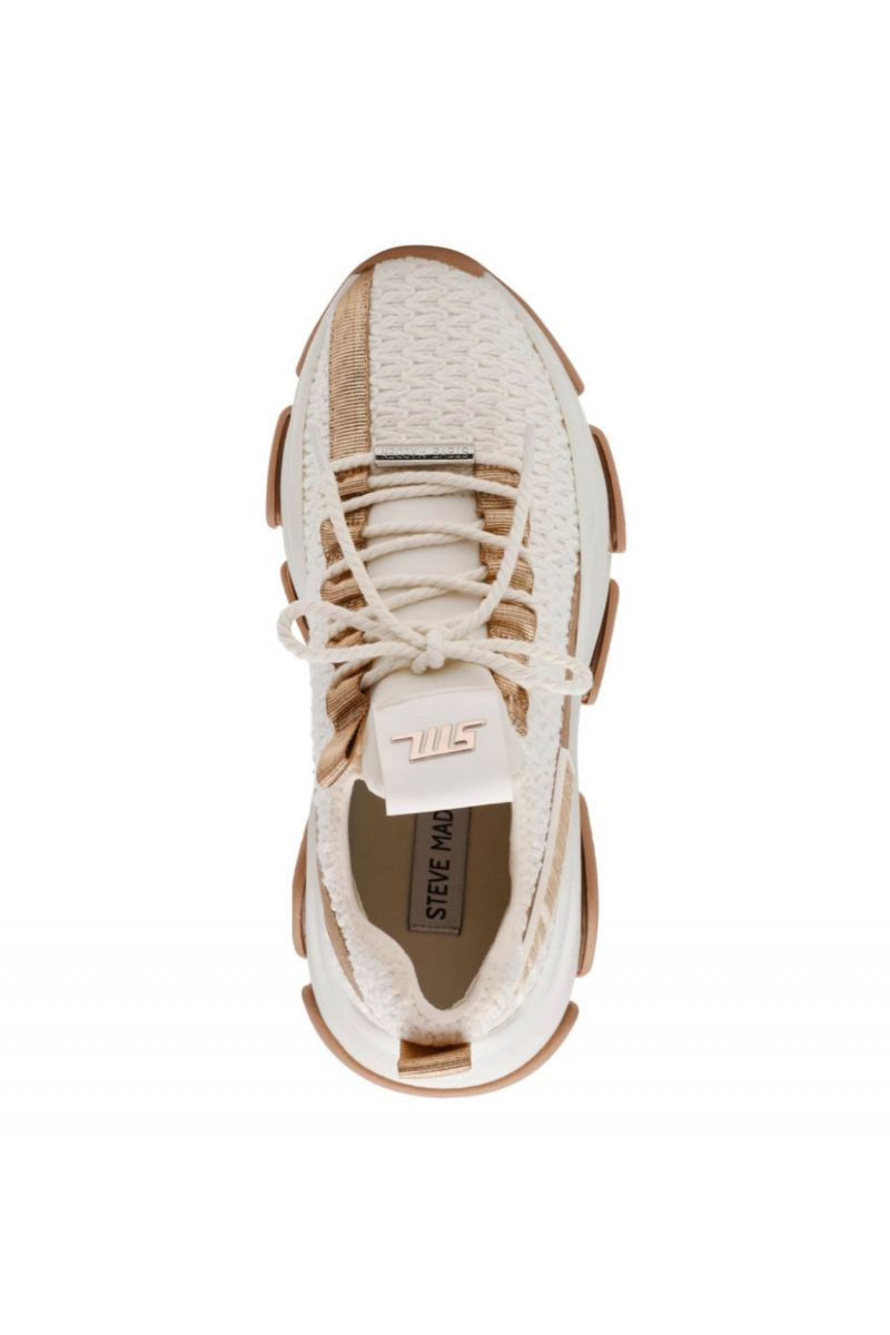 STEVE MADDEN PROJECT 04005 CREAM GOLD FABRIC SYNTHETIC