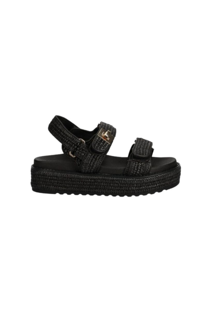 STEVE MADDEN BIGMONA BLK RAFFIA SYNTHETIC BLACK - 358533