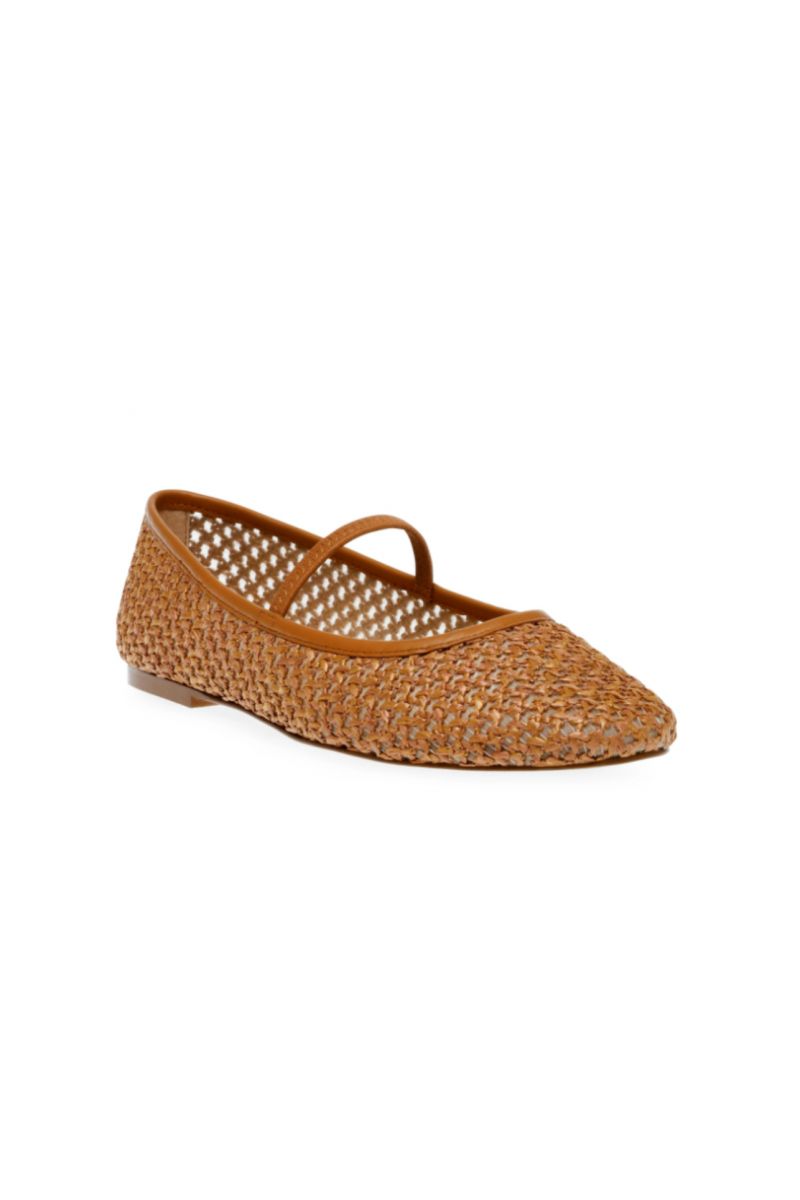 STEVE MADDEN MAJORCA BALLERINES SYNTHETIC TAN RAFFIA - 358529