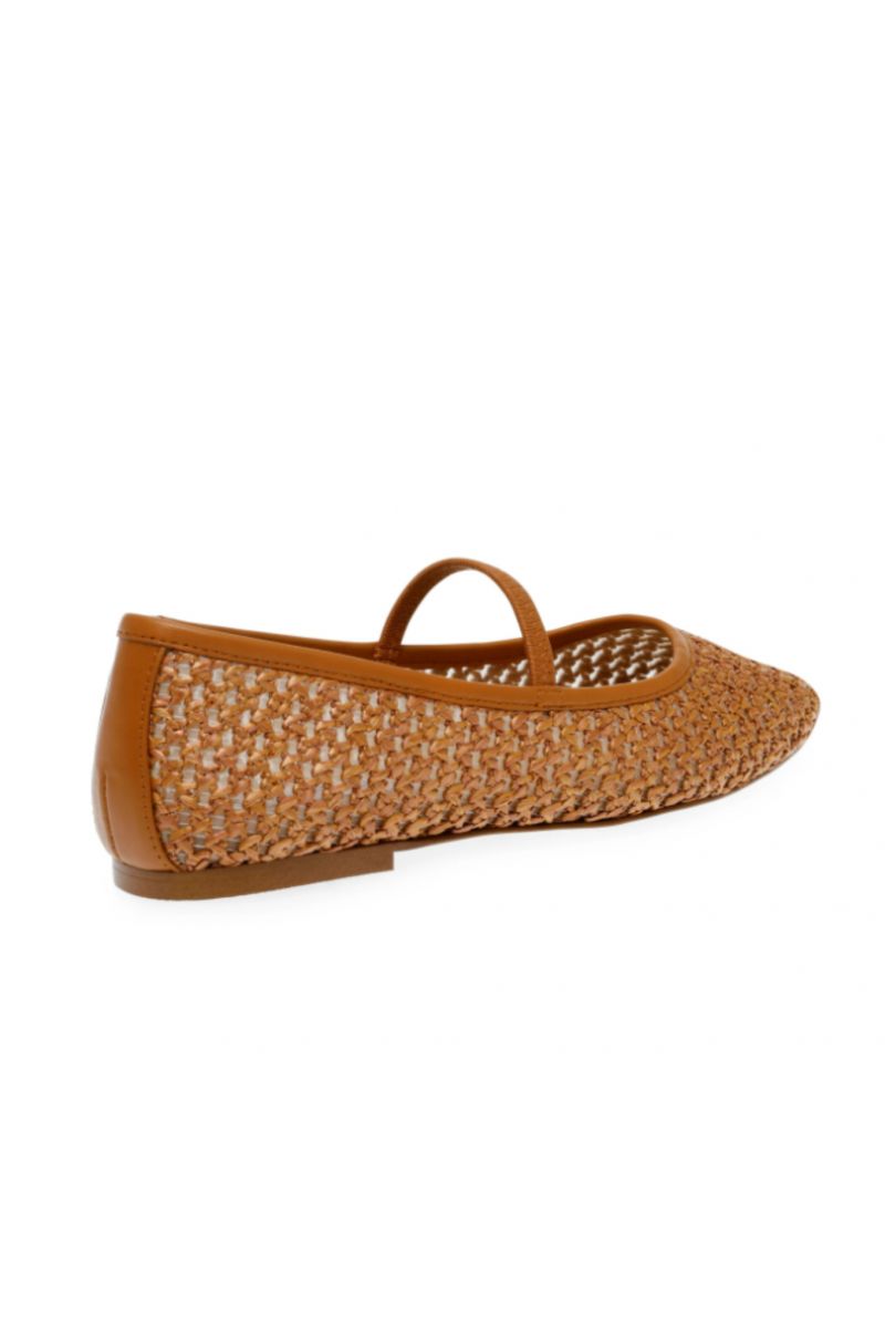 STEVE MADDEN MAJORCA BALLERINES SYNTHETIC TAN RAFFIA - 358529