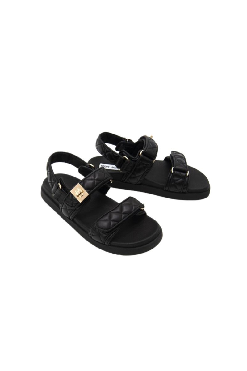 STEVE MADDEN MONA-Q 02002 QUILTED LEATHER BLACK - 358804