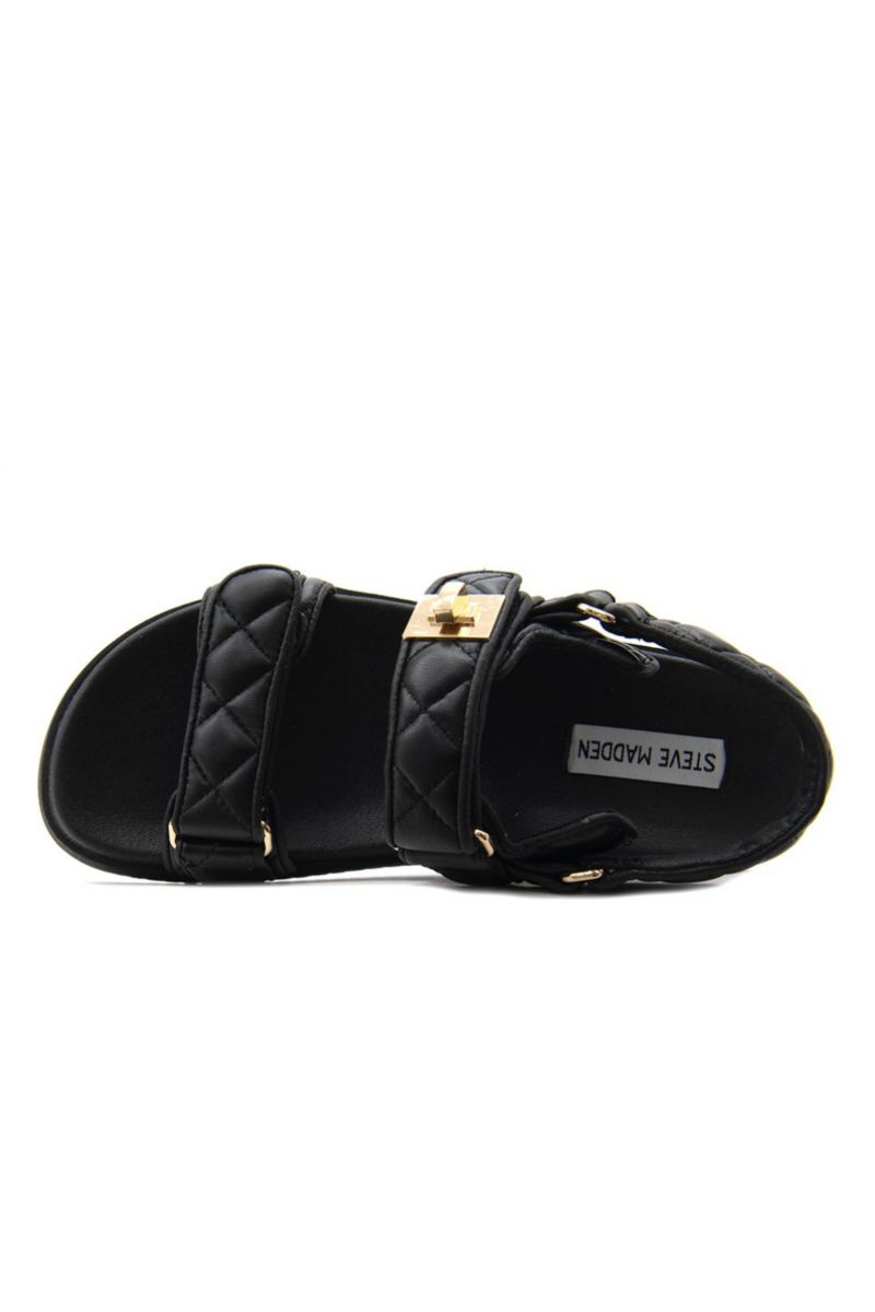 STEVE MADDEN MONA-Q 02002 QUILTED LEATHER BLACK - 358804