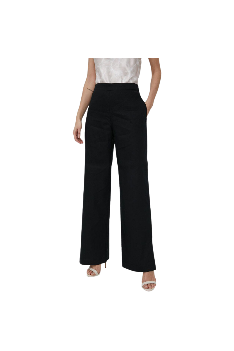 CALVIN KLEIN LINEN WIDE LEG PANT BLACK