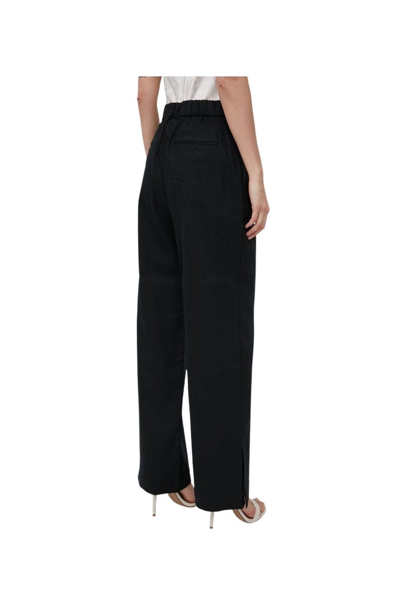 CALVIN KLEIN LINEN WIDE LEG PANT BLACK