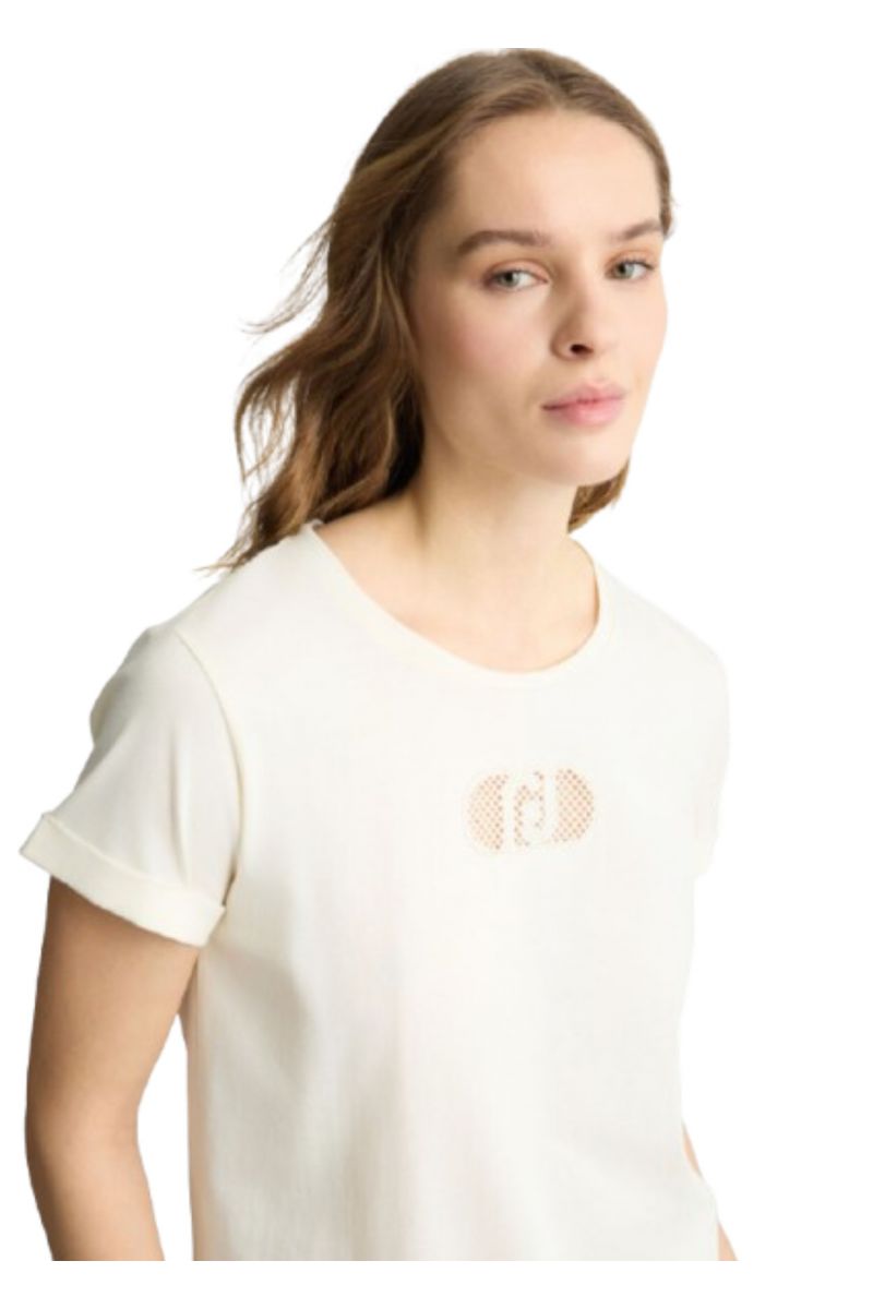 LIU JO SPORT TA5J49 ECS T-SHIRT MODAM/C ECRU - 358555