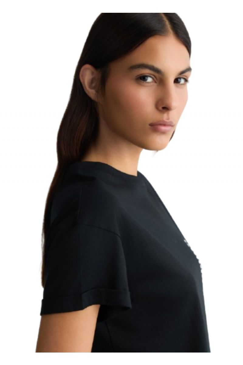 LIU JO WHITE WA5J01 ECS T-SHIRT MODA BLACK - 358086