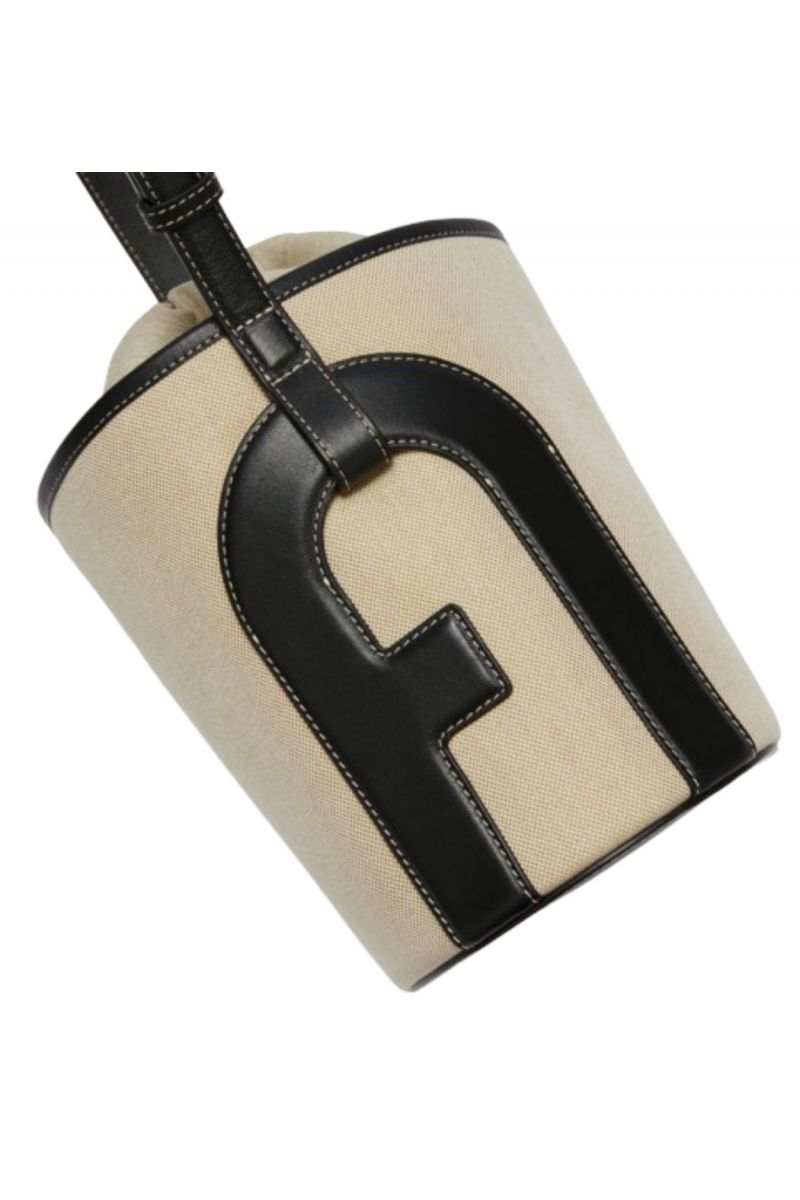 FURLA LIDO S BUCKET BAG VLACK/BEIGE - 358785