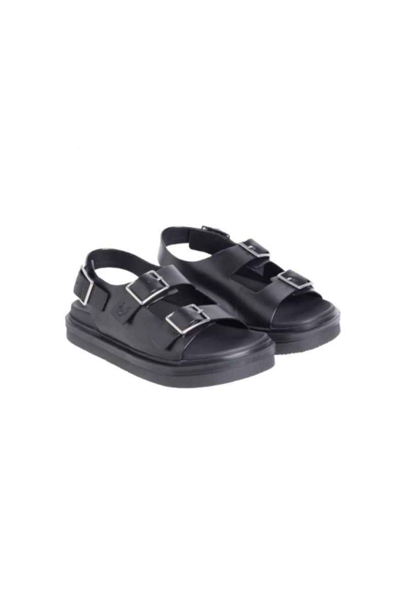 CALVIN KLEIN JEANS FLAT MOLDED SANDAL BUCKLE BLACK - 358202
